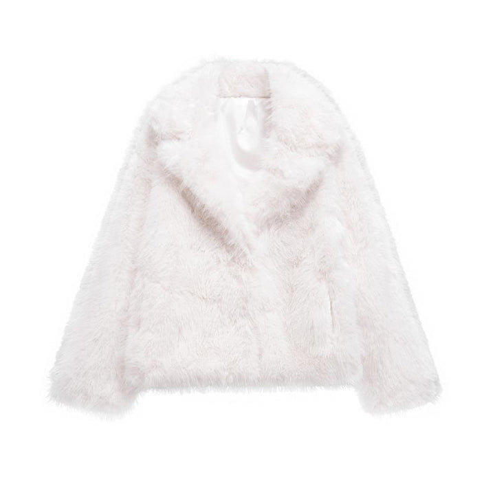 Women's trendy chic fur blazer