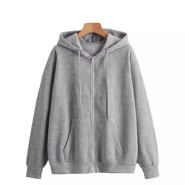 Comfortable women's hooded jacket with full zip and spacious pockets Lune London