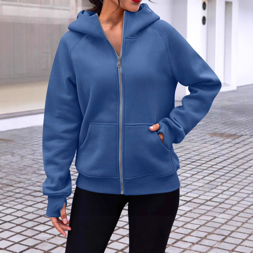 Veste à capuche confortable pour femmes avec fermeture éclair complète Chic & Stil