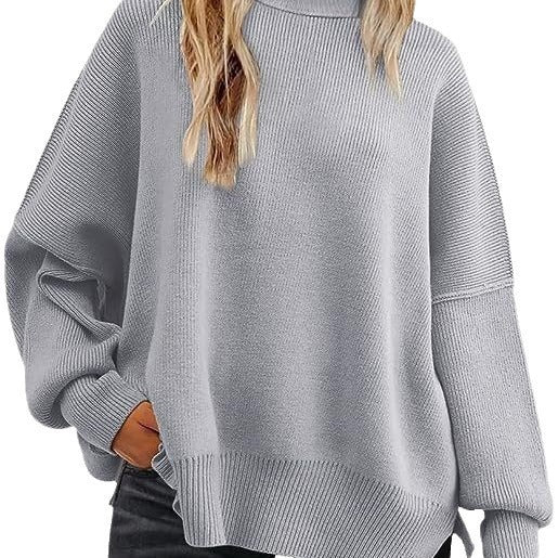 Oversized knitted sweater for women with wide sleeves and a textured surface Lune London
