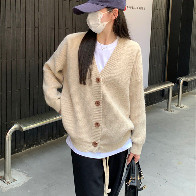 Cardigan surdimensionné pour femmes avec grands boutons et coupe décontractée Chic & Stil