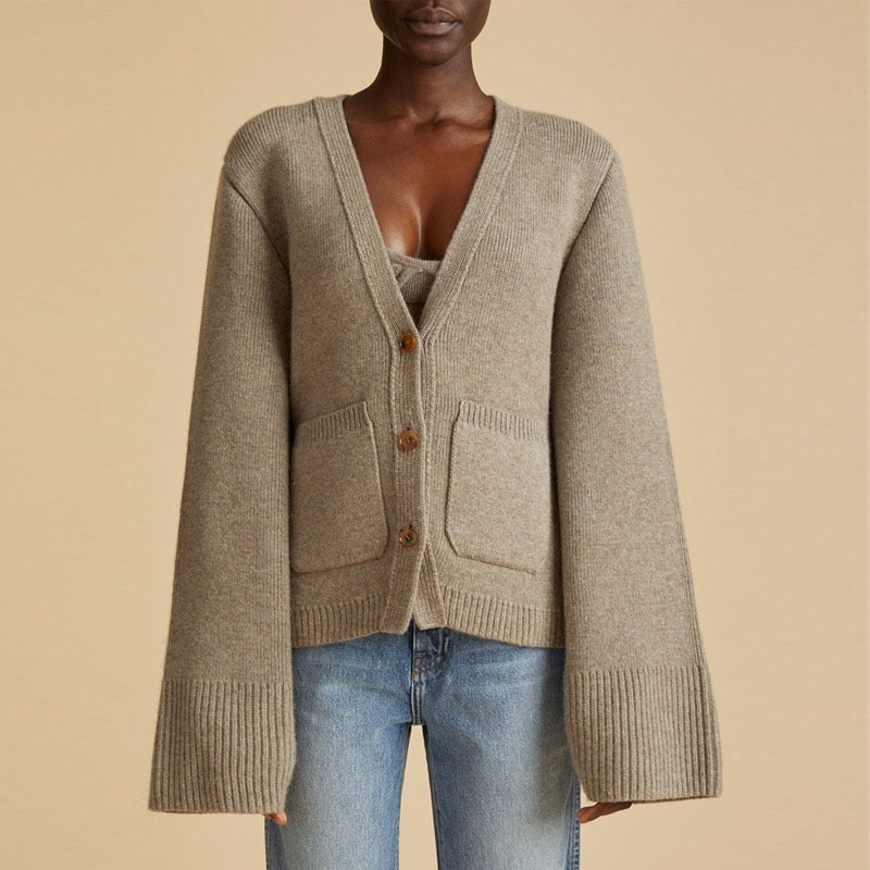 Cardigan en maille confortable pour femme avec des manches surdimensionnées Chic & Stil