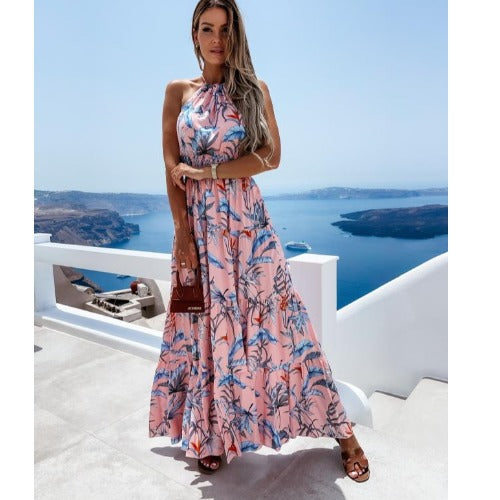 Maxi backless dress for women with flowy skirt Lune London