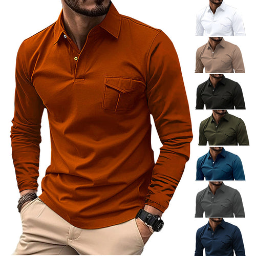 Casual long sleeve t-shirt for men with practical chest pocket Lune London