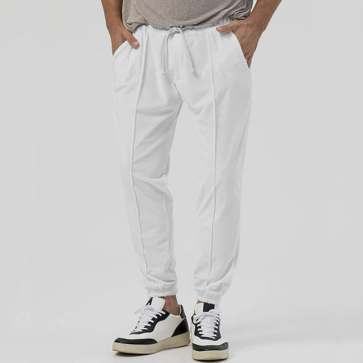 Sporty men's joggers with elastic waistband and zippers Lune London