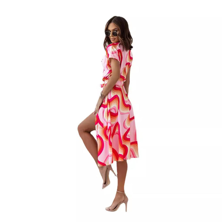 Ladies Tropical Print Shirt Dress Lune London