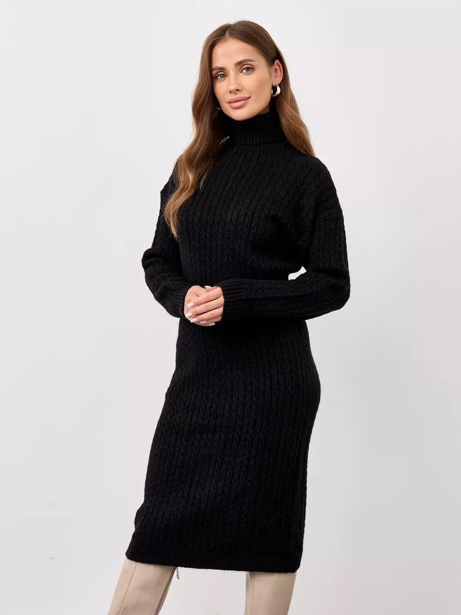 Pull à col roulé en tricot épais pour femmes avec un motif en câble moderne et une coupe décontractée Chic & Stil