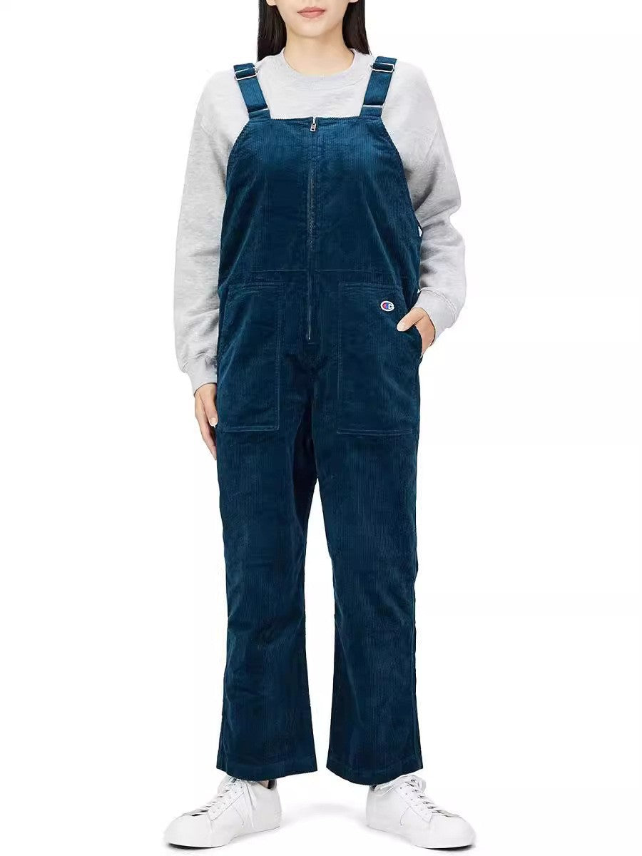Ladies Casual Corduroy Overalls with Practical Pockets Lune London