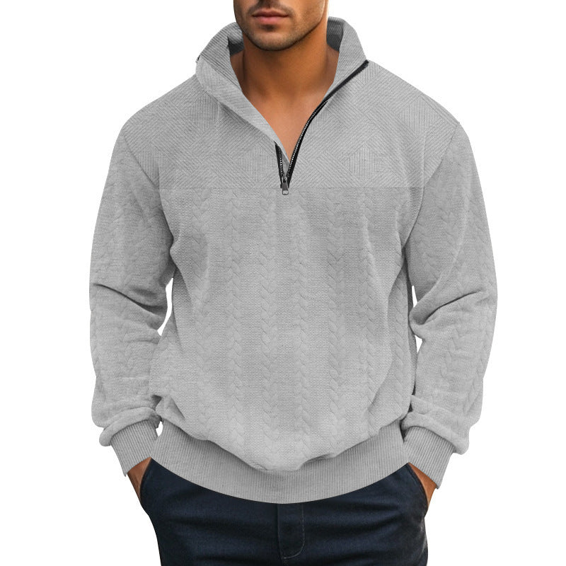 Structured sweater for men with half-zip Lune London