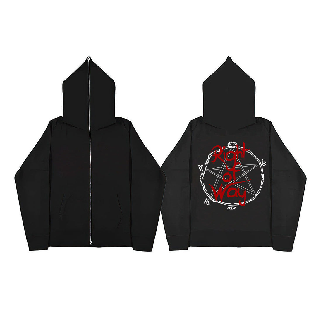 Women's hoodie with a unique graphic design and zipper Lune London