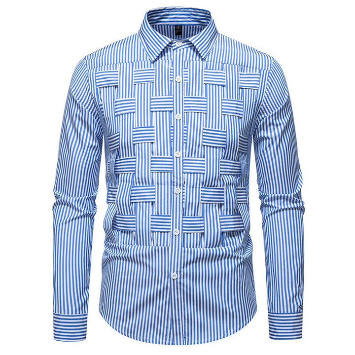 Men's long-sleeve shirt with a modern striped pattern and innovative structure Lune London