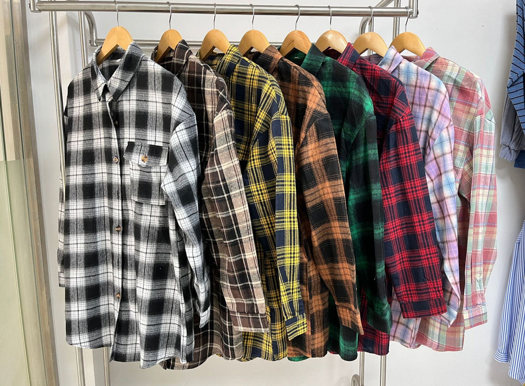 Women's oversized checkered shirt with a relaxed fit and button details Lune London