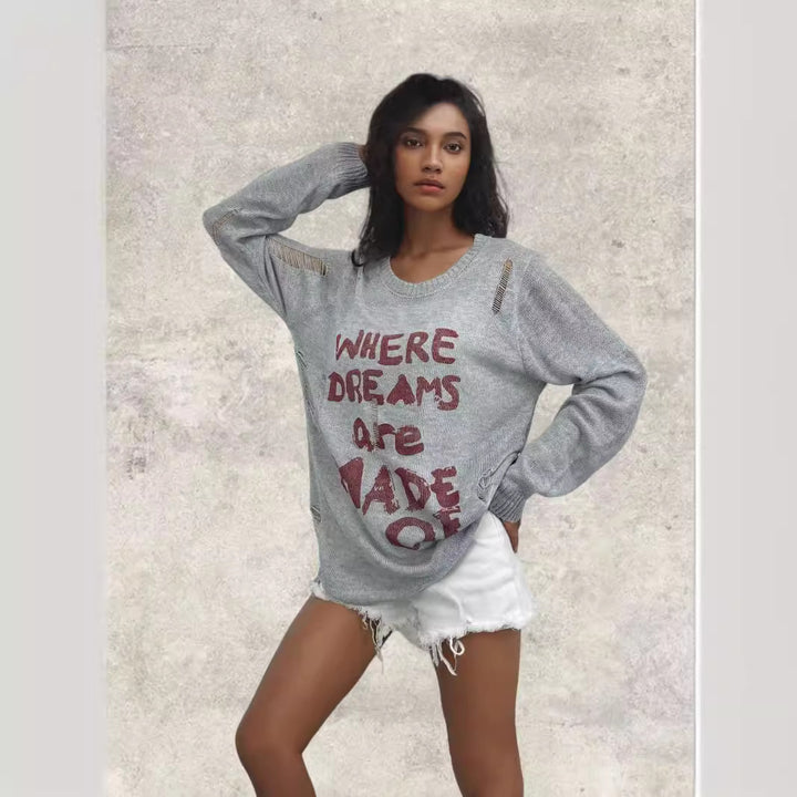 Women's sweatshirt with striking inscription and relaxed fit Lune Londonl