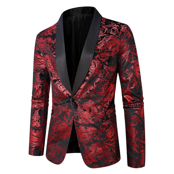 Elegant Men's Blazer in Jacquard with high-quality floral pattern Lune London