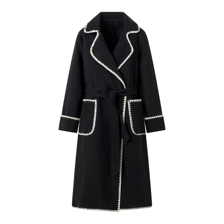 Elegant transitional jacket for women with decorative belt and high-quality pockets Lune London