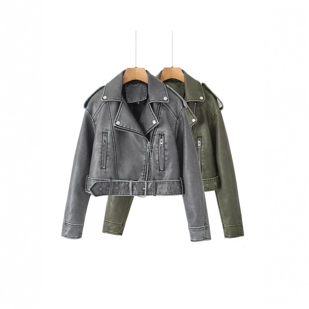 Ladies trendy biker jacket in denim Lune London