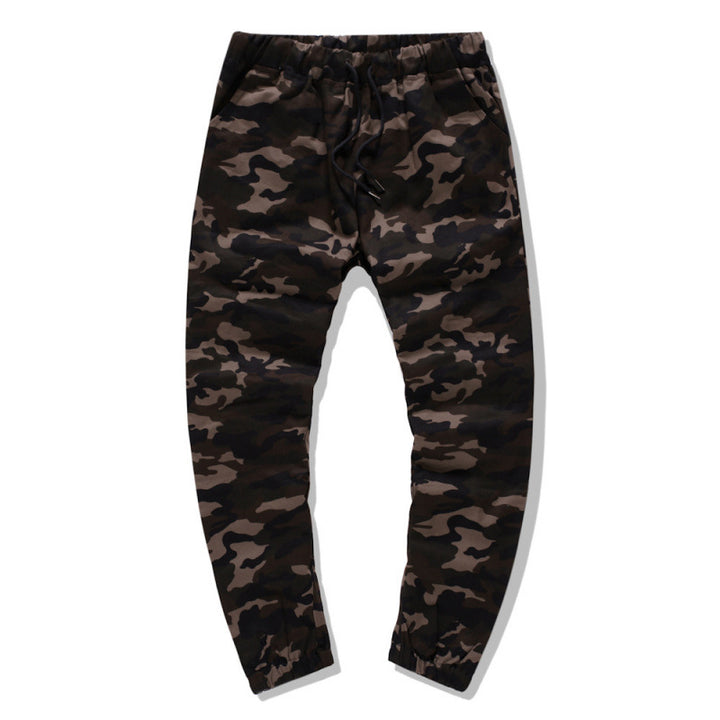 Men's cargo pants with modern camouflage design and elastic waistband Lune London