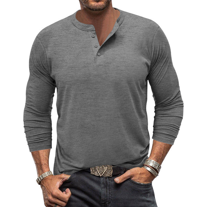 Men's long sleeve Henley shirt with button placket and comfortable fit Lune London