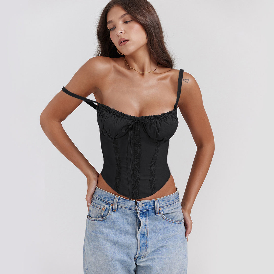 Top corset for women with delicate lace decoration and adjustable straps Chic & Stil