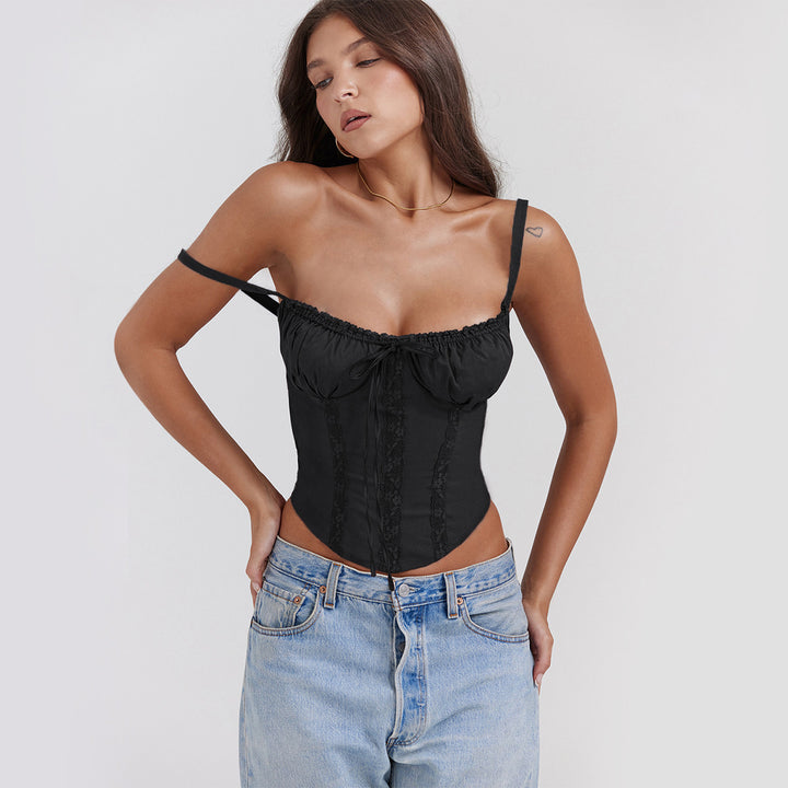 Top corset for women with delicate lace decoration and adjustable straps Chic & Stil