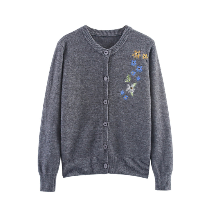 Knitted jacket for women with floral embroidery Lune London