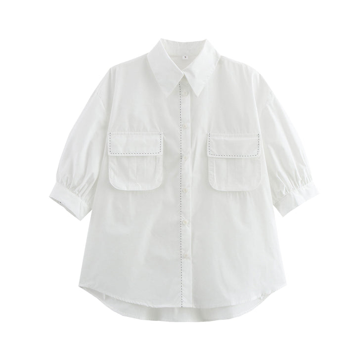 Women's shirt with a casual cut and practical chest pockets Lune London