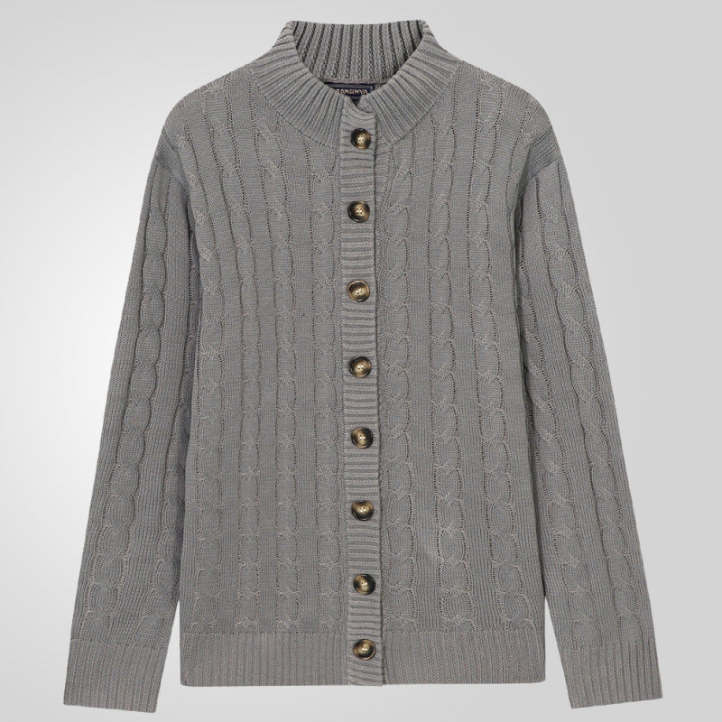 Men's knitted jacket with embossed pattern and foldable collar Lune London