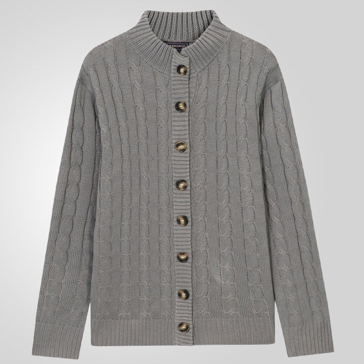 Men's knitted jacket with embossed pattern and foldable collar Lune London