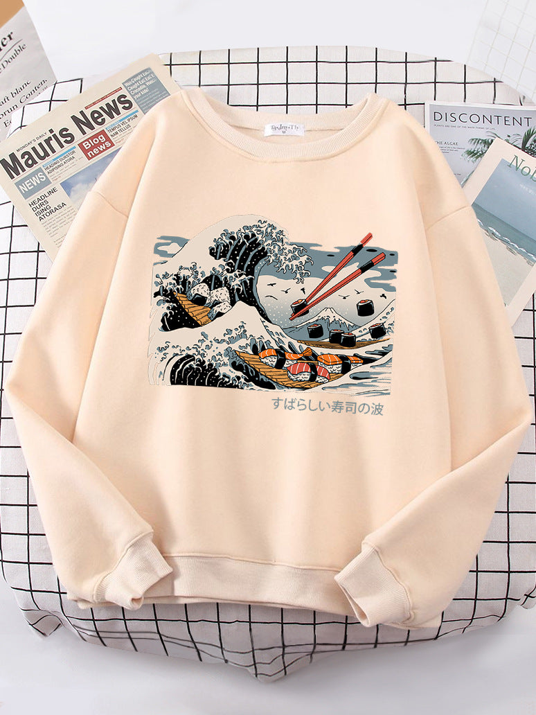 Sweat-shirt femme avec design de vague artistique et coupe confortable Chic & Stil