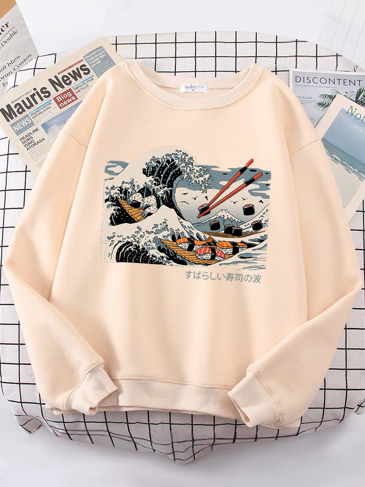 Sweat-shirt femme avec design de vague artistique et coupe confortable Chic & Stil