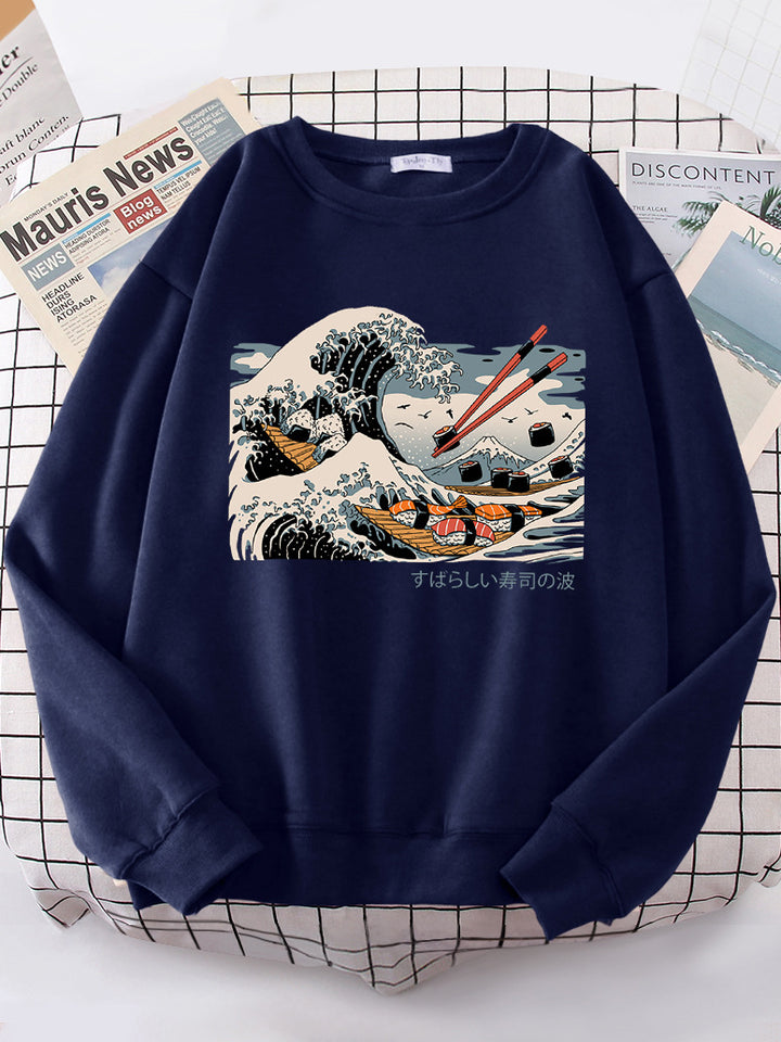 Sweat-shirt femme avec design de vague artistique et coupe confortable Chic & Stil