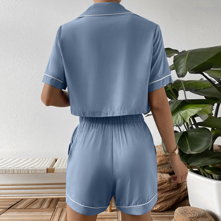 Women casual short sleeve pajama set with elastic waistband Lune London