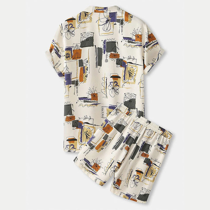 Short set with short sleeves for women with floral pattern Lune London