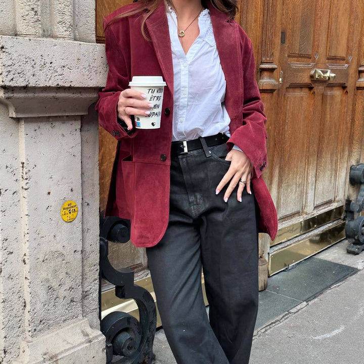 Ladies luxury short high-quality suede leather jacket Lune London