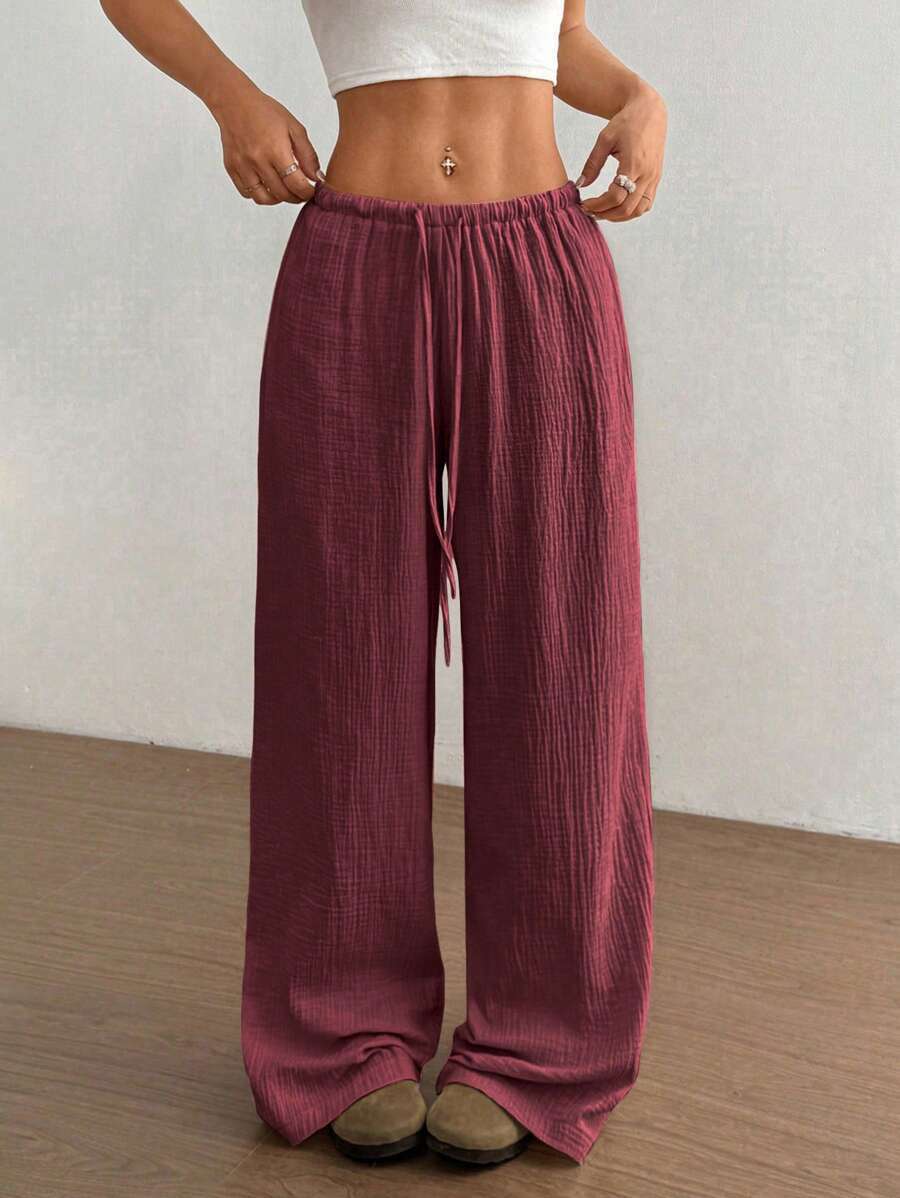 Lune London women's casual wide linen trousers