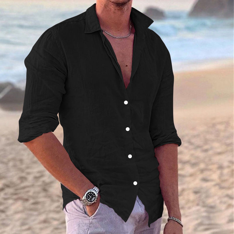 Men's Lightweight Casual Linen Button-Down Shirt Lune London