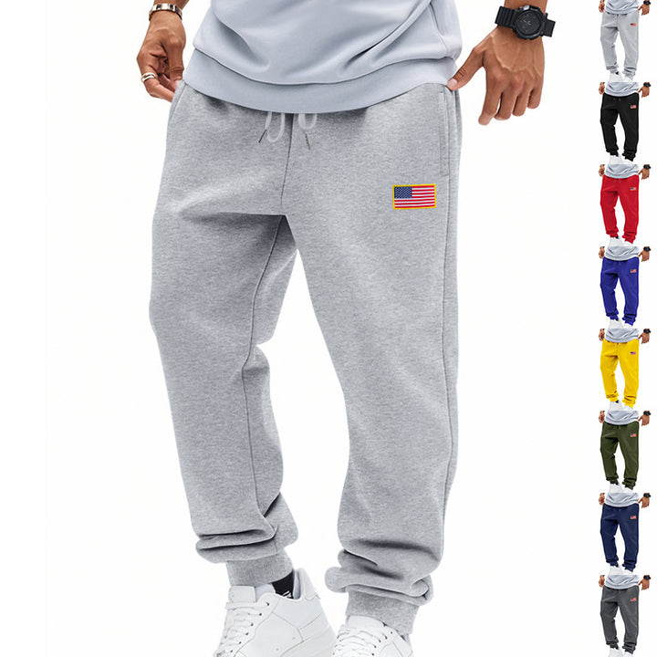 Casual men's sports pants with American flag Lune London