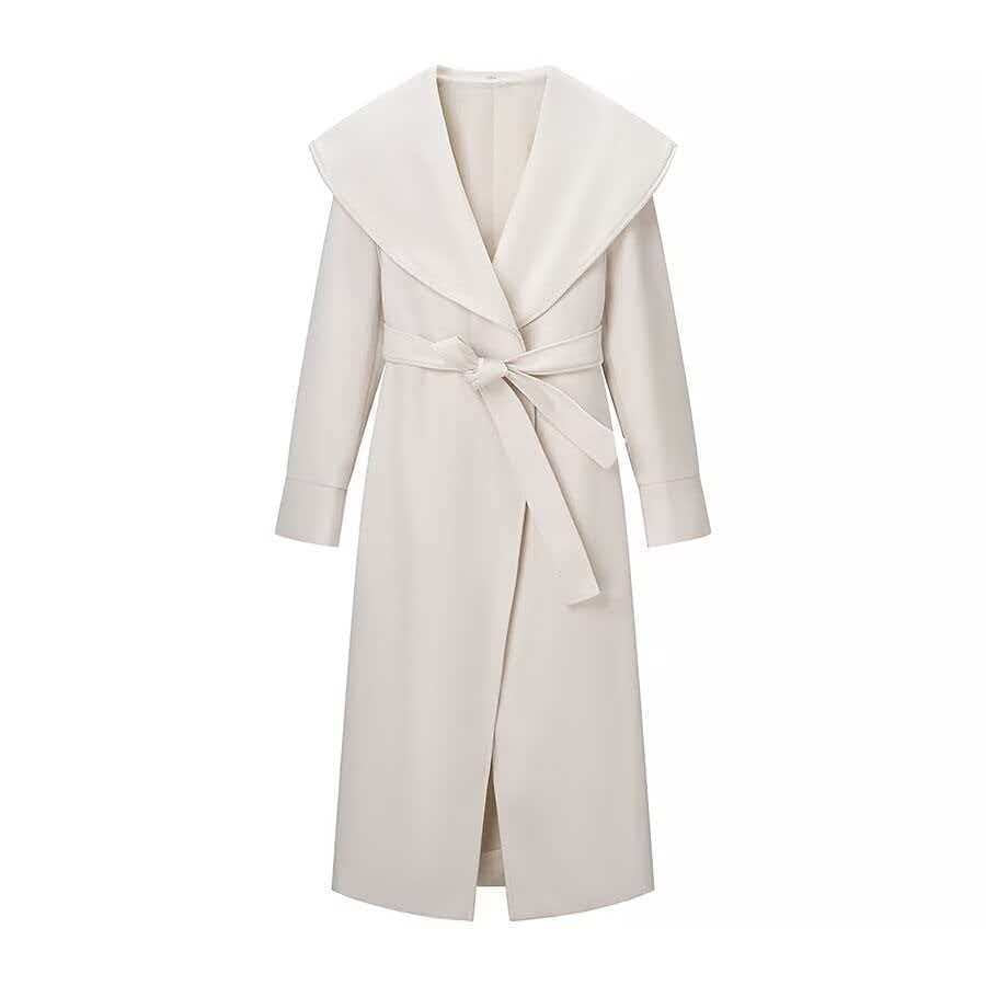 Manteau élégant pour femmes avec grands revers et ceinture à la taille Chic & Stil