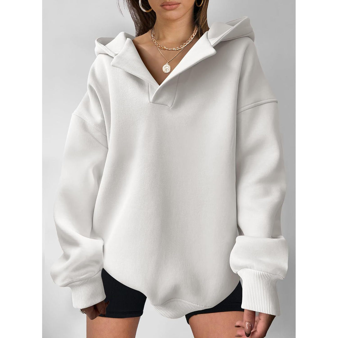 Ladies oversized hoodie with trendy collar Lune London