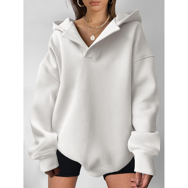 Ladies oversized hoodie with trendy collar Lune London