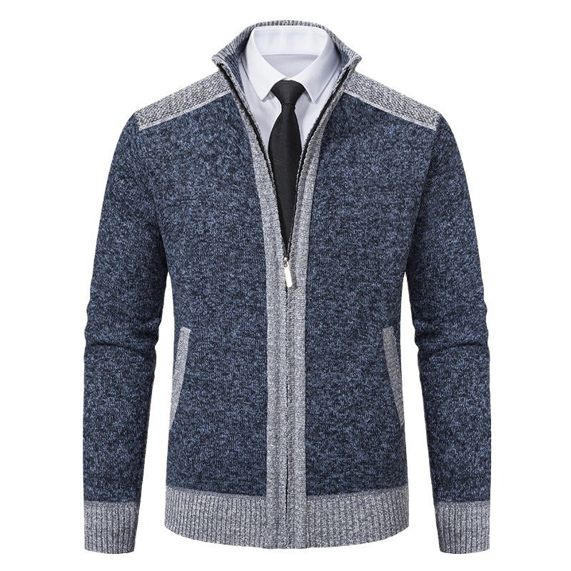 Elegant knit jacket for men with modern zipper and high collar Lune London