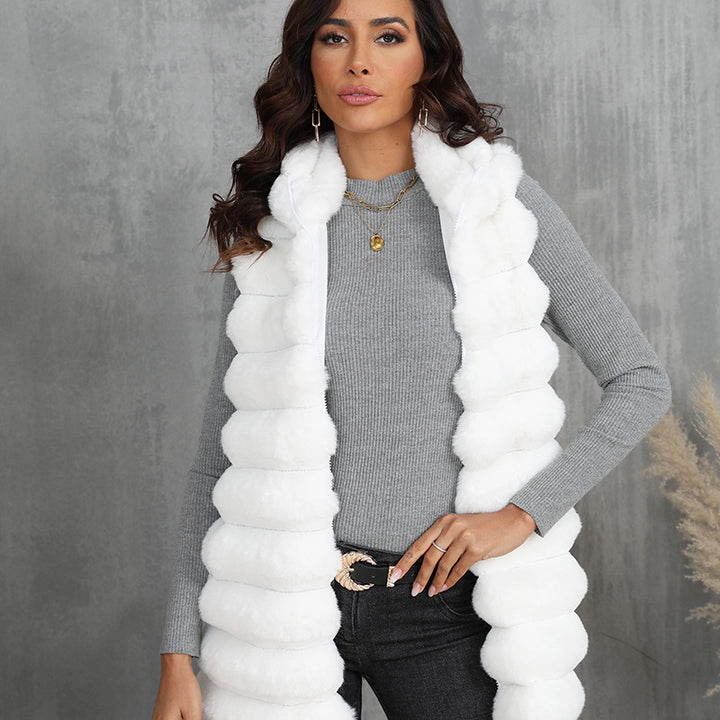 Chic Long Plush Fur Vest for Women