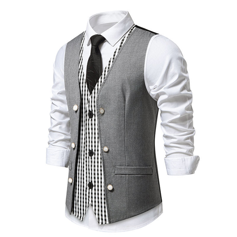 Elegant suit vest for men with contrasting inner pattern Lune London