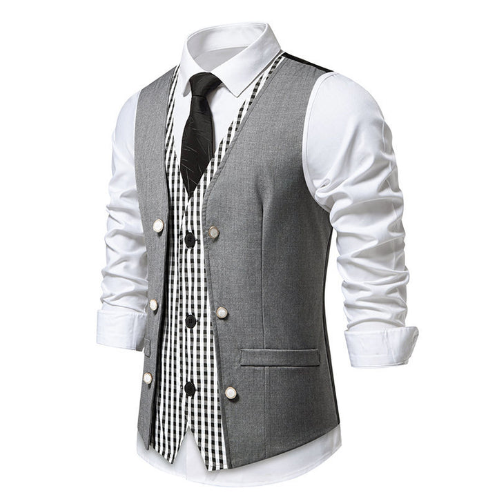 Elegant suit vest for men with contrasting inner pattern Lune London