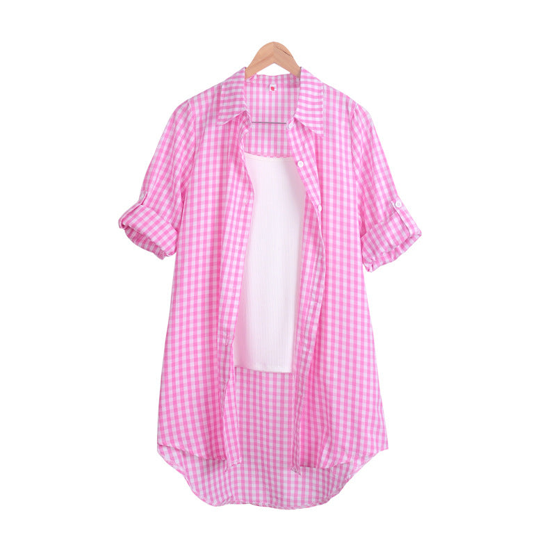 Lune London women's casual checkered shirt dress