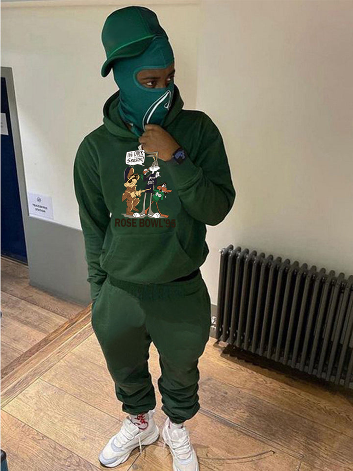 Women's hoodie and jogger pants set with creative cartoon pattern and comfortable fit Lune London