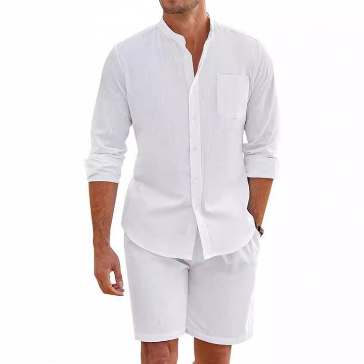 Light linen shirt for men with matching shorts Lune London