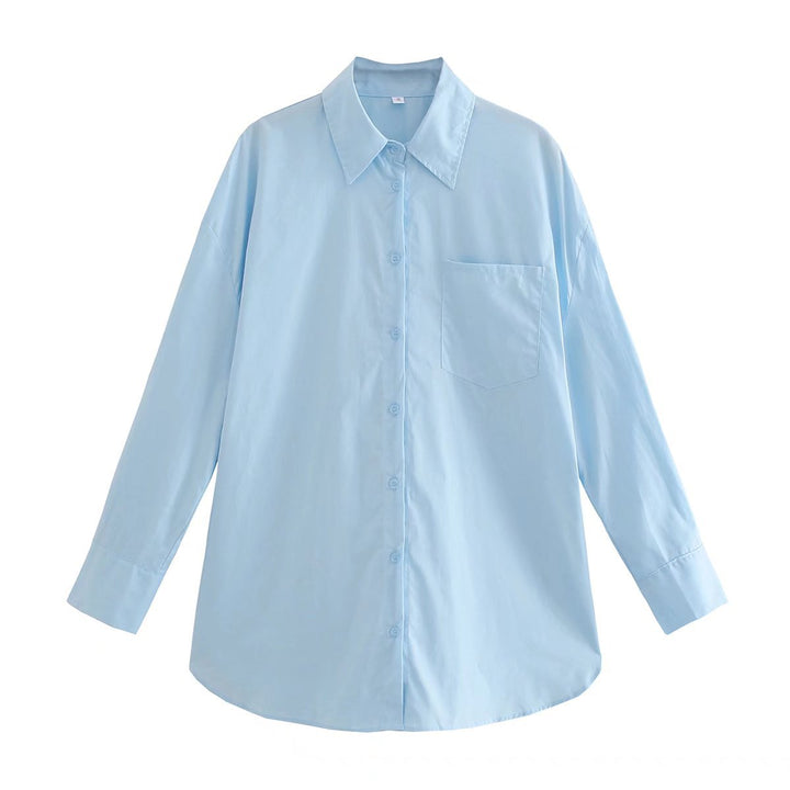 Long sleeve blouse for women with an elegant cut and high quality cotton fabric Lune London