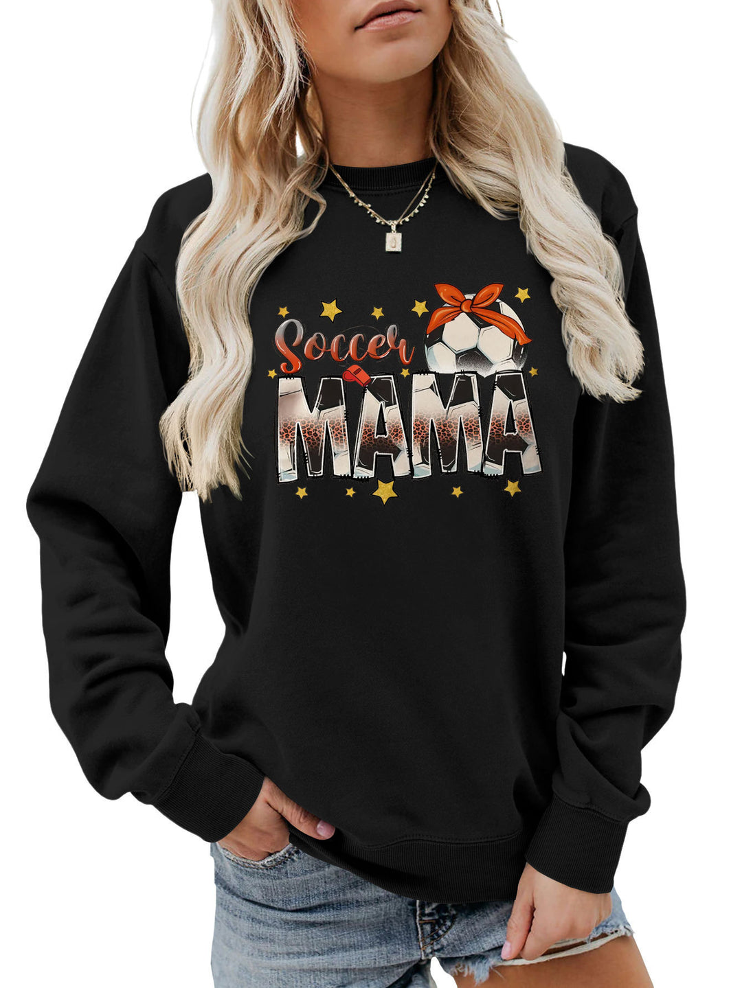 Sweatshirt pour femmes avec imprimé accrocheur "Soccer Mama" et coupe confortable Chic & Stil