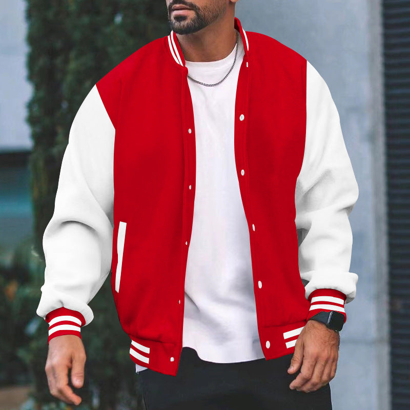 Men's college jacket with contrasting sleeves and classic cuffs Chic and style